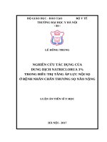 Nghiên cứu tác dụng của dung dịch natriclorua 3% trong điều trị tăng áp lực nội sọ ở bệnh nhân chấn thương sọ não nặng