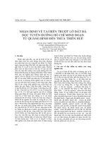 NHẬN ĐỊNH VỀ TAI BIẾN TRƯỢT LỞ ĐẤT ĐÁ DỌC TUYẾN ĐƯỜNG HỒ CHÍ MINH ĐOẠN TỪ QUẢNG BÌNH ĐẾN THỪA THIÊN HUẾ