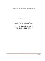 Bài giảng mạng lưới điện 1 (đại học chính quy) 