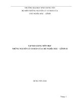 Tập bài giảng môn học những nguyên lý cơ bản của chủ nghĩa mác lênin II 