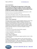 Decree No. 63 2015 ND-CP providing the policies towards redundant employment