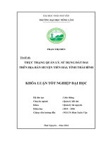 Thực trạng quản lý, sử dụng đất đai trên địa bàn huyện tiền hải   tỉnh thái bình 