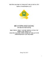 Đề cương bài giảng thực tập hệ thống cung cấp nhiên liệu động cơ 