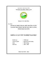 Đánh giá hiện trạng môi trường nước tại mỏ than phấn mễ   huyện phú lương   tỉnh thái nguyên 