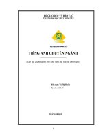 Đề cương bài giảng tiếng anh chuyên ngành (kinh tế) 