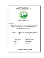 Nghiên cứu các yếu tố ảnh hưởng tới hiệu quả kinh tế cây chè trên địa bàn xã phúc xuân thành phố thái nguyên 