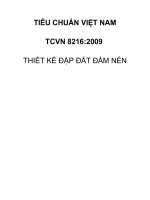 TIÊU CHUẨN VIỆT NAM TCVN 8216:2009 THIẾT KẾ ĐẬP ĐẤT ĐẦM NÉN
