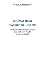 CHƯƠNG TRÌNH GIÁO DỤC ĐẠI HỌC 2009 KHUNG CHƯƠNG TRÌNH CỬ NHÂN CÁC NGÀNH KỸ THUẬT