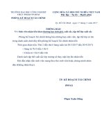 Thông báo về việc Sinh viên nhận tiền khen thưởng học sinh giỏi, xuất sắc, tập thể lớp xuất sắc - Phòng đào tạo - Trường Đại Học Công Nghiệp Thực Phẩm tbnthsg