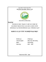 Đánh giá thực trạng và đề xuất một số giải pháp nhằm nâng cao chất lượng nước sinh hoạt tại thành phố bắc kạn   tỉnh bắc kạn 