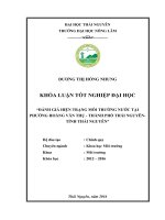 Đánh giá hiện trạng môi trường nước tại phường hoàng văn thụ   thành phố thái nguyên 