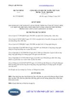 Quyết định số 2727 QĐ-BTC về Quy chế giám sát, quản trị hệ thống điện, phòng cháy và kiểm soát an ninh