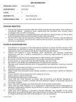 JOB DESCRIPTION - KITCHEN