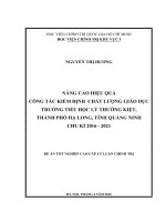 Nâng cao hiệu quả công tác kiểm định chất lượng giáo dục tại trường tiểu học lý thường kiệt, thành phố hạ long, tỉnh quảng ninh chu kì  2016   2021