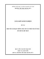 skkn một số CÁCH QUY ĐỒNG mẫu số các PHÂN số có mẩu số CHUNG bé NHẤT 