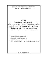 Nâng cao chất lượng đào tạo, bồi dưỡng cán bộ, công chức cấp xã trên địa bàn huyện chi lăng, tỉnh lạng sơn, giai đoạn 2016   2020
