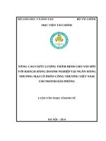 Nâng cao chất lượng thẩm định cho vay đối với khách hàng doanh nghiệp tại ngân hàng thương mại cổ phần Công thương Việt Nam chi nhánh Hải Phòng