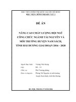 Nâng cao chất lượng đội ngũ công chức ngành tài nguyên và môi trường huyện nam sách, tỉnh hải dương giai đoạn 2016   2020