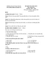 ĐỀ KIỂM TRA HỌC KỲ 2 MÔN SINH HỌC LỚP 6 TRƯỜNG THCS VÕ THỊ SÁU - NHA TRANG - Bài giảng tổng hợpBài giảng tổng hợp DE THI HKI 20162017