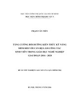 Tăng cường bồi dưỡng kiến thức kỹ năng mềm đối với cán bộ làm công tác sinh viên trong giáo dục nghề nghiệp giai đoạn 2016 - 2020