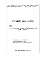skkn một số kinh nghiệm giáo duc học sinh chưa ngoan 