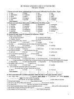 Đề chọn HSG Anh 9 Cấp thành phố (Có đáp án)