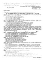 Đề thi thử THPT quốc gia 2016 môn Sinh và đáp án - THPT chuyên Bến Tre