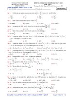 Đề kiểm tra định kỳ học kỳ 1 năm học 2017 - 2018 môn Toán 11 trường THPT Hai Bà Trưng - TT. Huế - TOANMATH.com