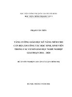 Tăng cường giáo dục kỹ năng mềm cho cán bộ làm công tác học sinh, sinh viên trong các cơ sở giáo dục nghề nghiệp giai đoạn 2016   2020