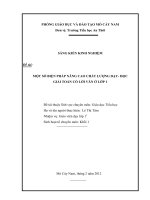 skkn một số BIỆN PHÁP NÂNG CAO CHẤT LƯỢNG dạy học GIẢI TOÁN có lời văn ở lớp 1 