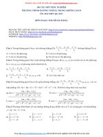 Bộ 100 câu hỏi trắc nghiệm đường thẳng trong Oxyz (file word, đáp án)