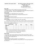 De thi KSCL hsg mon sinh hoc 8