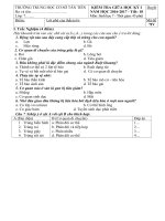 Đề thi học kì I Môn: Sinh học – Lớp: 7 Trường THCS Tân Tiến - Mã đề: 7IV - Bài giảng tổng hợpBài giảng tổng hợp KT GHKI sh 7 4