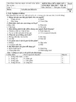 Đề thi học kì I Môn: Sinh học – Lớp: 7 Trường THCS Tân Tiến - Mã đề: 7II - Bài giảng tổng hợpBài giảng tổng hợp KT GHKI sh 7 2