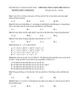Đề kiểm tra Đại số và Giải tích 11 chương 2 (Tổ hợp và xác suất) trường THPT C Kim Bảng - Hà Nam - TOANMATH.com