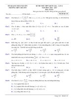 Đề thi thử môn Toán Chuyên Thái Nguyên 2017