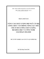Nâng cao chất lượng  đội ngũ  cán bộ,  công chức văn phòng tổng cục tiêu chuẩn đo lường chất lượng, bộ khoa học và công nghệ giai đoạn 2016 2020