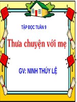 Tuần 9. Thưa chuyện với mẹ