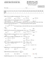 Đề kiểm tra 1 tiết Đại số và Giải tích 11 chương 1 (Lượng giác) trường THPT Nguyễn Hữu Tiến - Hà Nam - TOANMATH.com