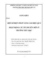 SKKN một số BIỆN PHÁP NÂNG CAO HIỆU QUẢ HOẠT ĐỘNG các tổ CHUYÊN môn ở TRƯỜNG TIỂU học 