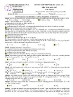 Đề thi thử THPT Quốc Gia môn Lý năm 2017 Quảng Xương 1 lần 3