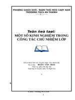 SKKN một số KINH NGHIỆM TRONG   CÔNG tác CHỦ NHIỆM lớp 