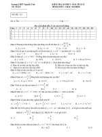 Đề kiểm tra Giải tích 12 chương 1 (Hàm số) trường THPT Nguyễn Trãi - Bà Rịa - Vũng Tàu - TOANMATH.com