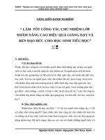 Nâng cao hiệu quả giảng dạy, rèn đạo đức cho học sinh qua công tác chủ nhiệm lớp 