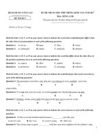 Đề thì thử môn anh có lời giải  đề số 3