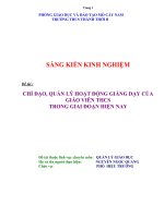 skkn chỉ đạo, quản  lý hoạt động giảng dạy của giáo viêntrong giai đoạn hiện nay 