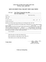 don xin vang khi ket thuc hoc phan