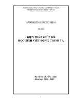 skkn BIỆN PHÁP GIÚP đỡ học SINH VIẾT ĐÚNG CHÍNH tả 