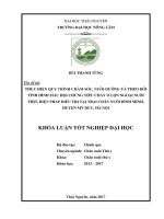 Thực hiện quy trình chăm sóc, nuôi dưỡng và theo dõi tình hình mắc hội chứng tiêu chảy ở lợn ngoại nuôi thịt, biện pháp điều trị tại trại chăn nuôi bình minh   huyện mỹ đức   hà nội