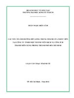 Các yếu tố ảnh hưởng đến lòng trung thành của nhân viên tại công ty TNHH một thành viên dịch vụ công ích TNXP thành phố hồ chí minh 